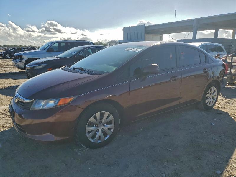 HONDA CIVIC LX 2012 with VIN 19XFB2F52CE319219 - Photo from auction