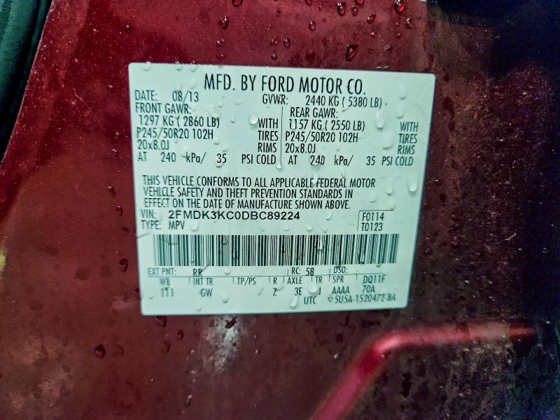 Фото 14 с аукциона – 2013 FORD EDGE LIMIT с VIN 2FMDK3KC0DBC89224
