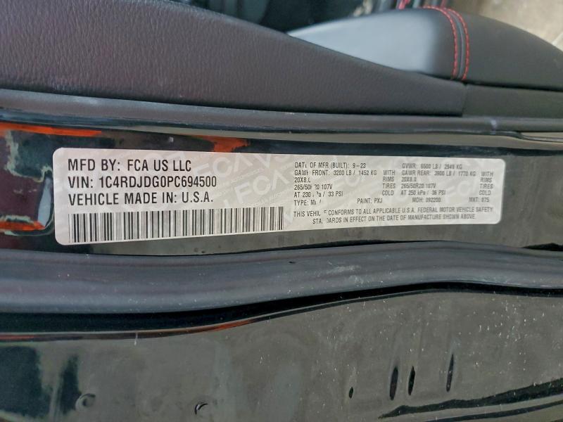 Photo 14 from auction – 2023 DODGE DURANGO GT with VIN 1C4RDJDG0PC694500