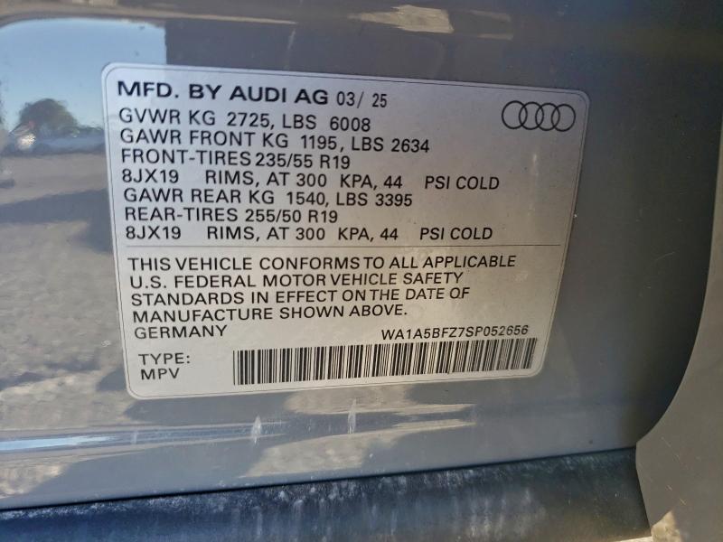 Photo 14 from auction – 2025 AUDI Q4 E-TRON with VIN WA1A5BFZ7SP052656