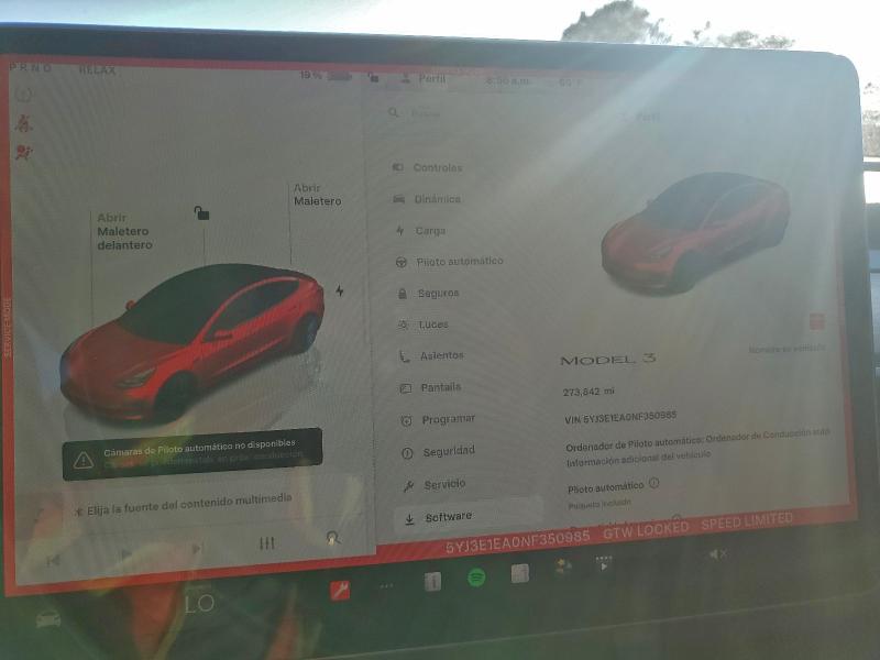 Photo 9 from auction – 2022 TESLA MODEL 3 with VIN 5YJ3E1EA0NF350985