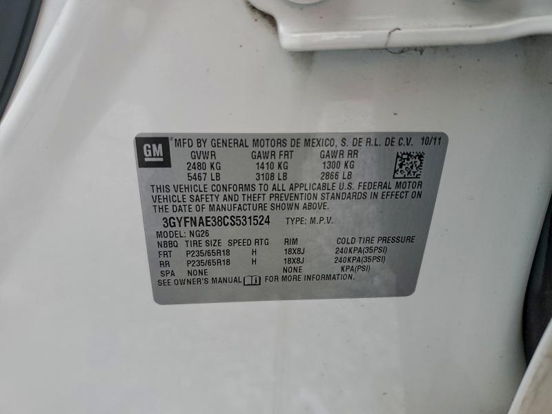 Photo 14 from auction – 2012 CADILLAC SRX LUXURY with VIN 3GYFNAE38CS531524