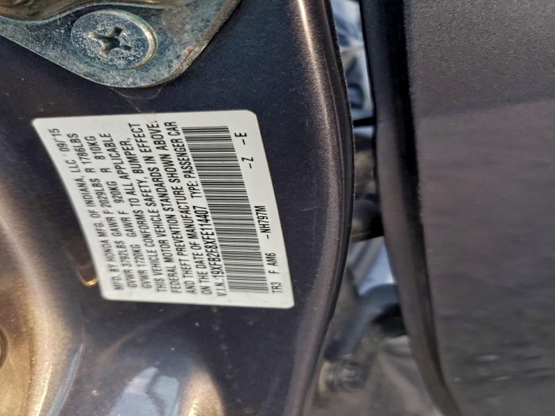 Photo 14 from auction – 2015 HONDA CIVIC EX with VIN 19XFB2F8XFE114407