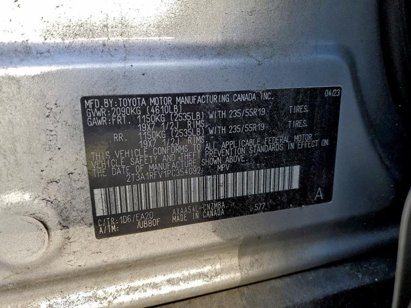 Photo 14 from auction – 2023 TOYOTA RAV4 XLE P with VIN 2T3A1RFV1PC354092