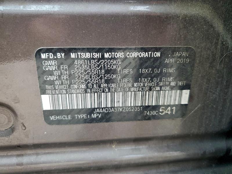 Photo 14 from auction – 2019 MITSUBISHI OUTLANDER with VIN JA4AD3A37KZ052351