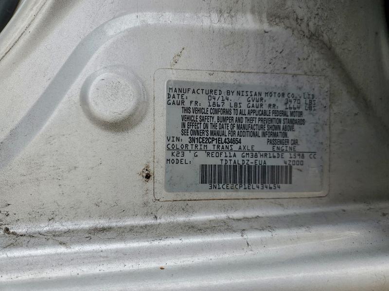 Photo 14 from auction – 2014 NISSAN VERSA with VIN 3N1CE2CP1EL434654