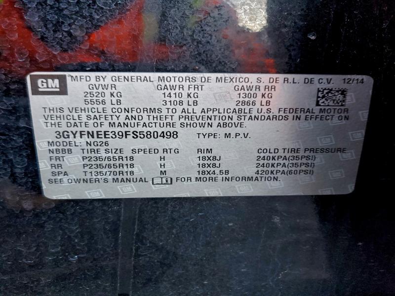 Photo 14 from auction – 2015 CADILLAC SRX LUXURY with VIN 3GYFNEE39FS580498