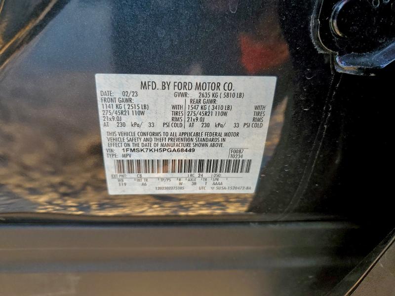 Photo 14 from auction – 2023 FORD EXPLORER S with VIN 1FMSK7KH5PGA68449