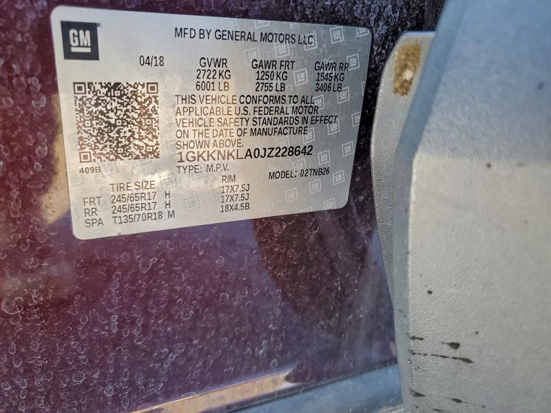 Photo 14 from auction – 2018 GMC ACADIA SLE with VIN 1GKKNKLA0JZ228642