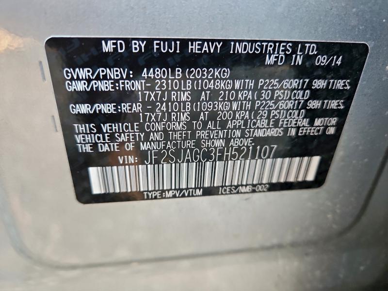 Photo 14 from auction – 2015 SUBARU FORESTER 2 with VIN JF2SJAGC3FH521107