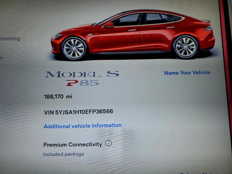 Photo 9 from auction – 2014 TESLA MODEL S with VIN 5YJSA1H10EFP36566