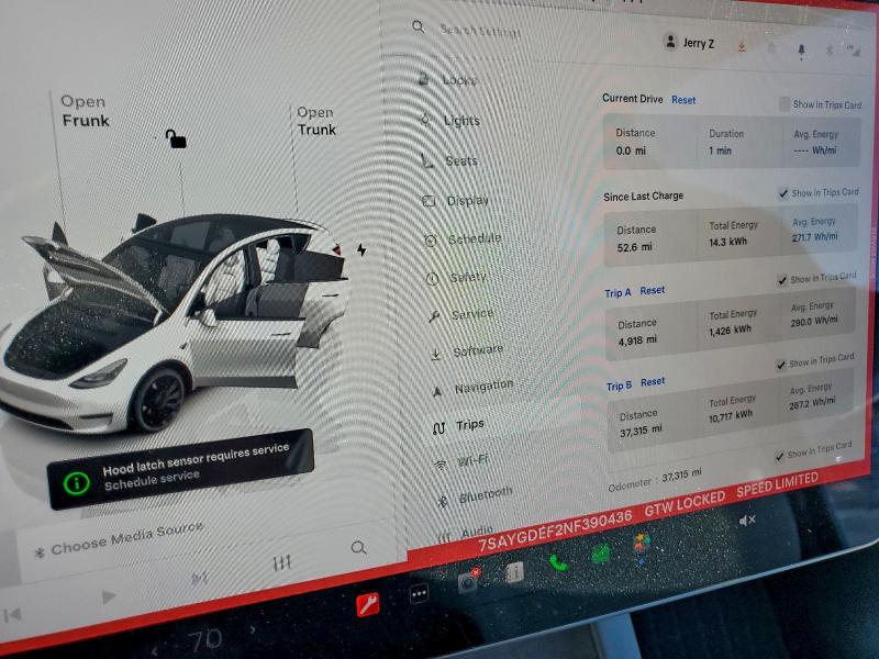 Photo 9 from auction – 2022 TESLA MODEL Y with VIN 7SAYGDEF2NF390436