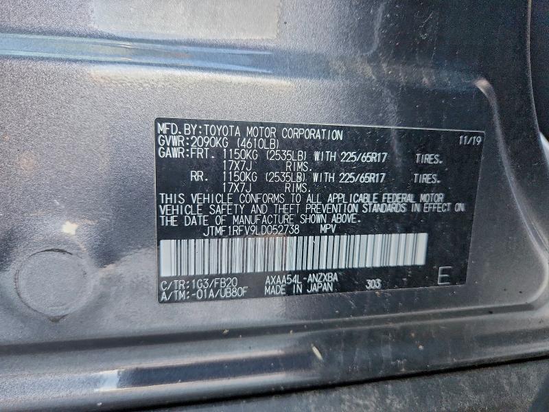 Photo 14 from auction – 2020 TOYOTA RAV4 LE with VIN JTMF1RFV9LD052738