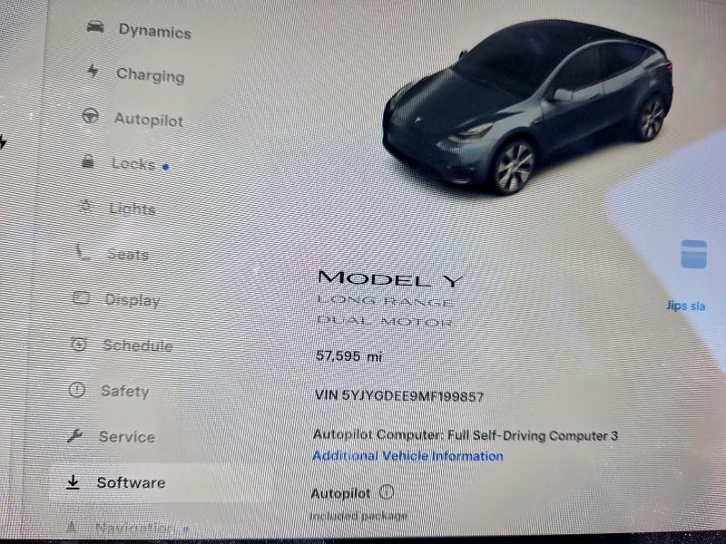 Photo 9 from auction – 2021 TESLA MODEL Y with VIN 5YJYGDEE9MF199857