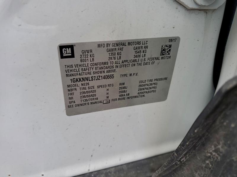 Photo 14 from auction – 2018 GMC ACADIA SLT with VIN 1GKKNNLS7JZ140665
