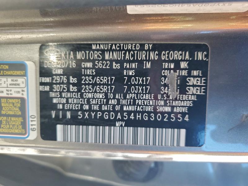 Photo 14 from auction – 2017 KIA SORENTO LX with VIN 5XYPGDA54HG302554