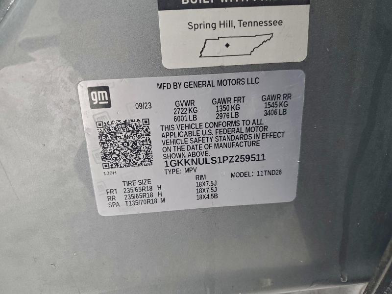 Photo 14 from auction – 2023 GMC ACADIA SLT with VIN 1GKKNULS1PZ259511