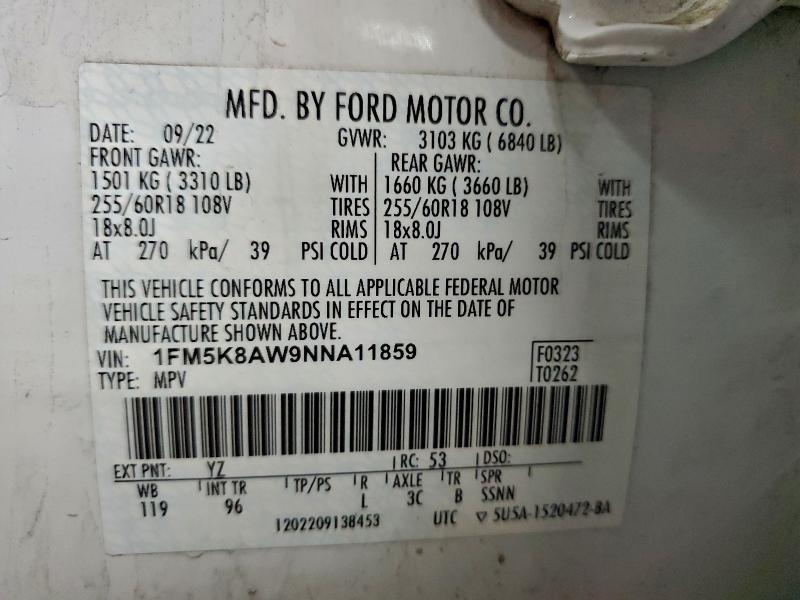 Photo 14 from auction – 2022 FORD EXPLORER P with VIN 1FM5K8AW9NNA11859