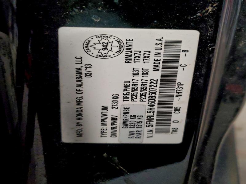 Photo 14 from auction – 2013 HONDA ODYSSEY EX with VIN 5FNRL5H46DB507222