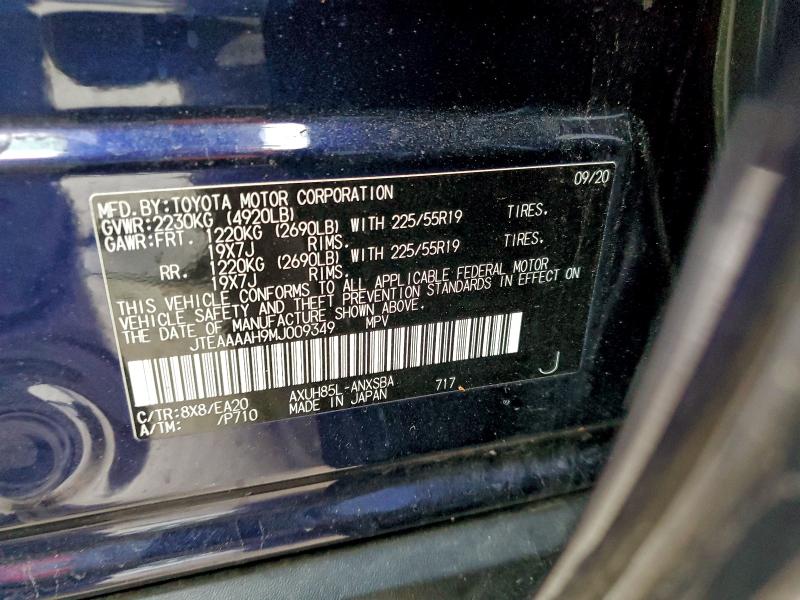 Photo 14 from auction – 2021 TOYOTA VENZA LE with VIN JTEAAAAH9MJ009349