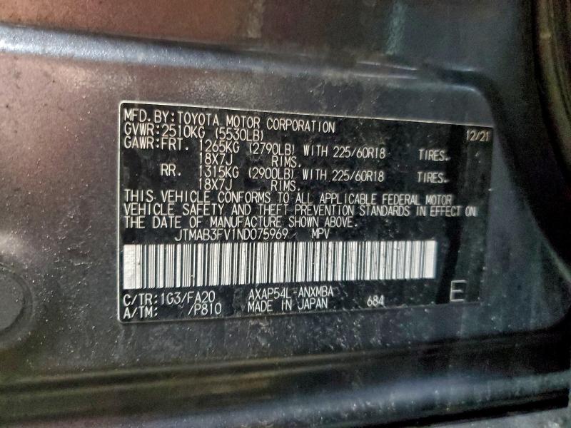 Photo 14 from auction – 2022 TOYOTA RAV4 PRIME with VIN JTMAB3FV1ND075969