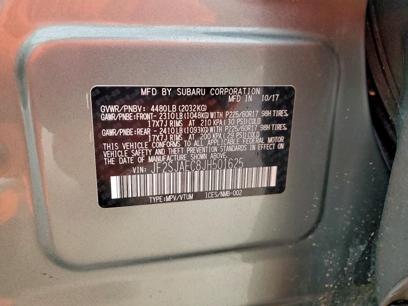Photo 14 from auction – 2018 SUBARU FORESTER 2 with VIN JF2SJAEC8JH501625