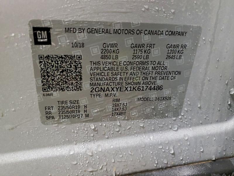 Photo 14 from auction – 2019 CHEVROLET EQUINOX PR with VIN 2GNAXYEX1K6174486