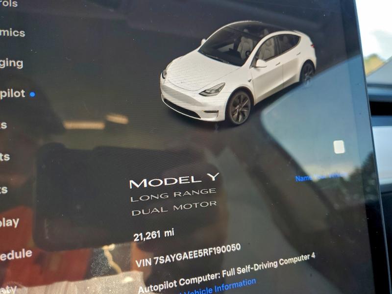 Photo 9 from auction – 2024 TESLA MODEL Y with VIN 7SAYGAEE5RF190050