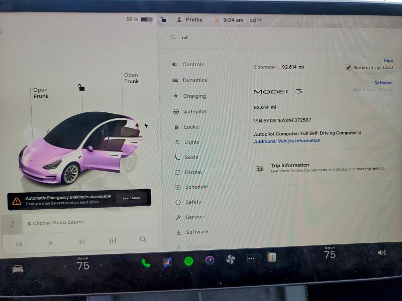 Photo 9 from auction – 2022 TESLA MODEL 3 with VIN 5YJ3E1EAXNF372587