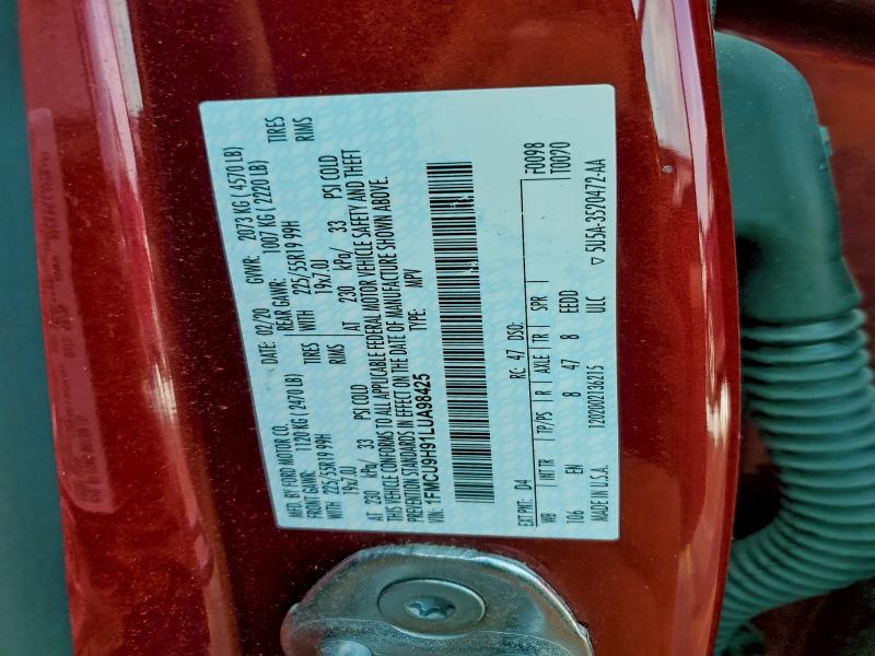 Photo 14 from auction – 2020 FORD ESCAPE with VIN 1FMCU9H91LUA98425