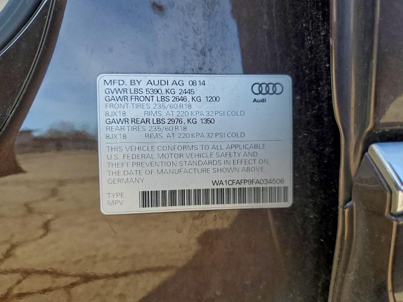 Photo 14 from auction – 2015 AUDI Q5 PREMIUM with VIN WA1CFAFP9FA034506