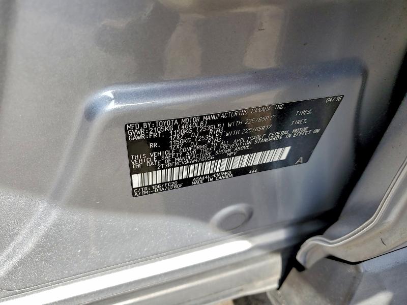 Photo 14 from auction – 2016 TOYOTA RAV4 XLE with VIN 2T3RFREV9GW476056