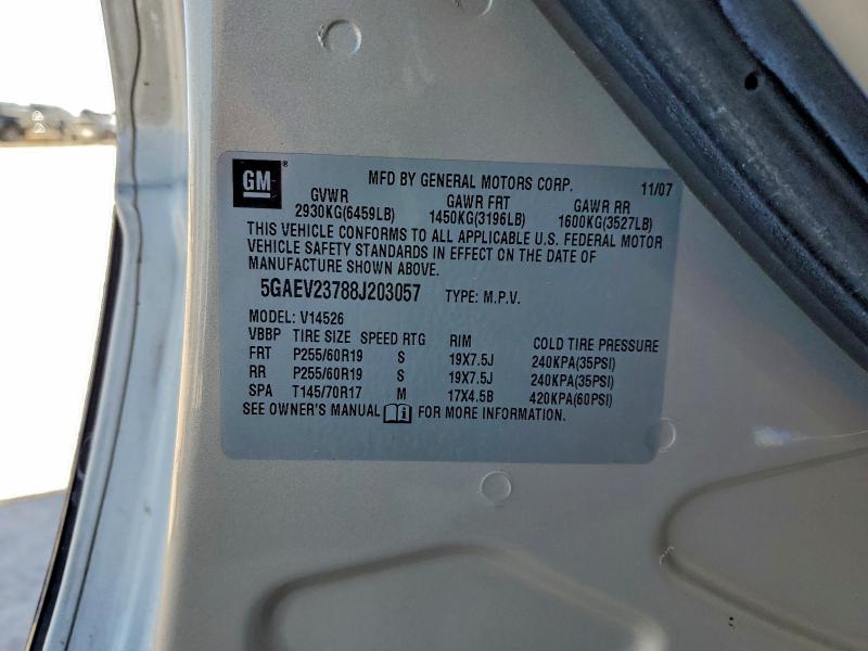 Photo 14 from auction – 2008 BUICK ENCLAVE CX with VIN 5GAEV23788J203057