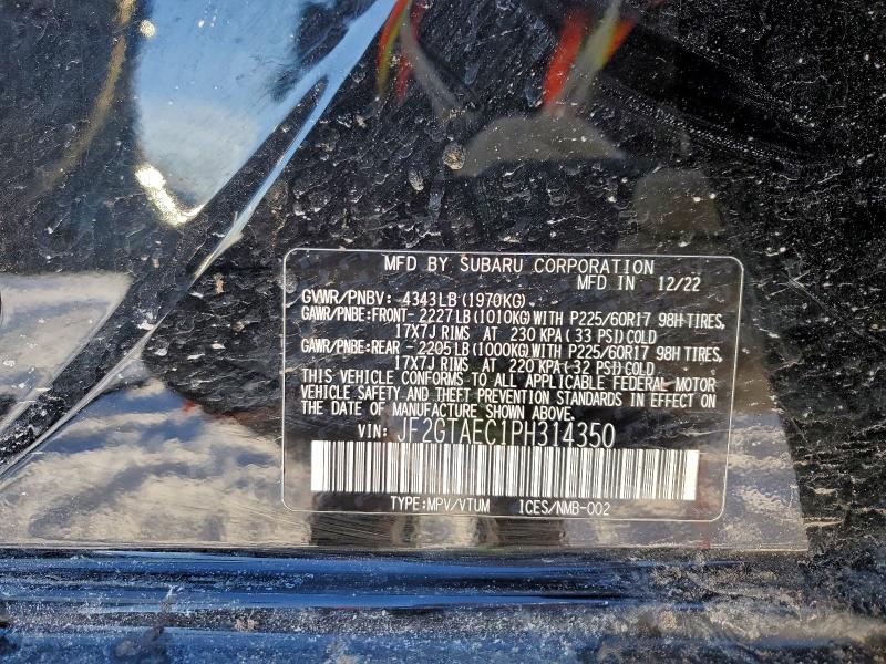 Photo 14 from auction – 2023 SUBARU CROSSTREK with VIN JF2GTAEC1PH314350