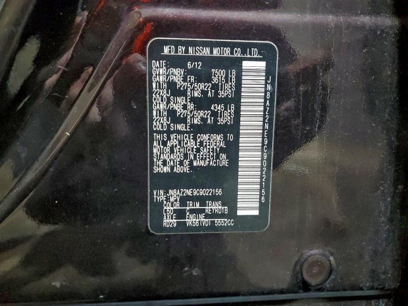 Photo 14 from auction – 2012 INFINITI QX56 with VIN JN8AZ2NE9C9022156