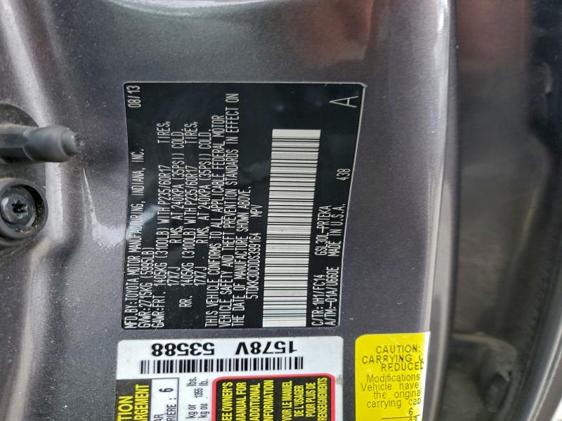 Photo 14 from auction – 2013 TOYOTA SIENNA LE with VIN 5TDKK3DC0DS399164