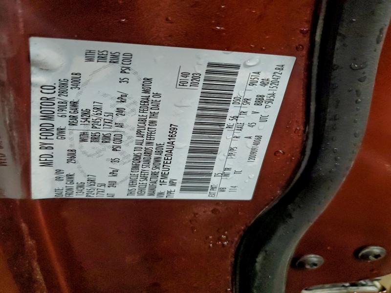 Photo 14 from auction – 2010 FORD EXPLORER E with VIN 1FMEU7EE0AUA16597