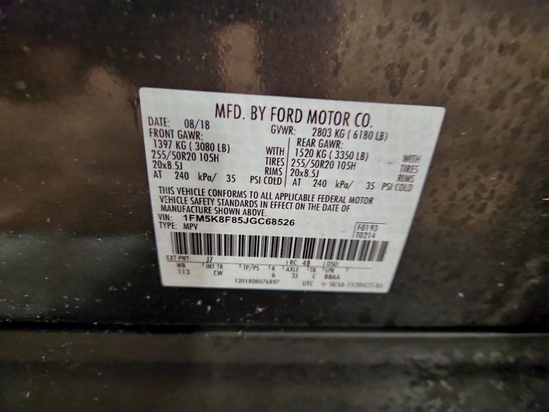 Photo 14 from auction – 2018 FORD EXPLORER L with VIN 1FM5K8F85JGC68526
