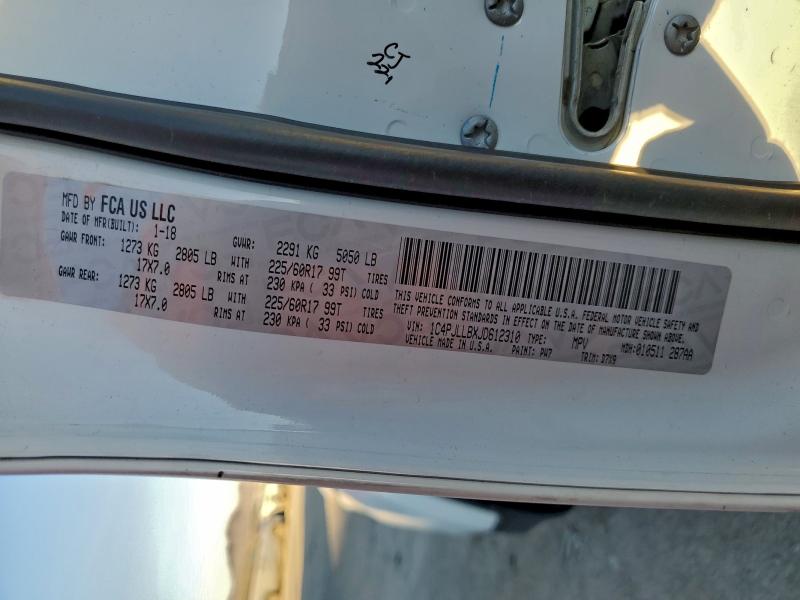 Photo 14 from auction – 2018 JEEP CHEROKEE L with VIN 1C4PJLLBXJD612310