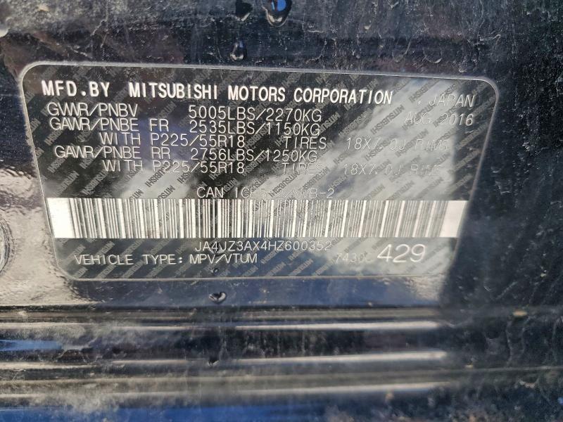 Photo 14 from auction – 2017 MITSUBISHI OUTLANDER with VIN JA4JZ3AX4HZ600352