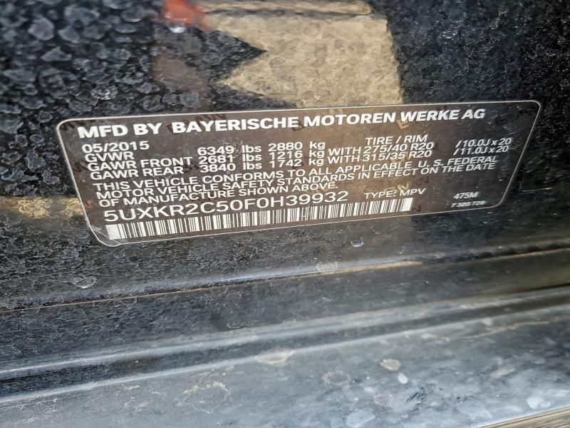 Photo 14 from auction – 2015 BMW X5 SDRIVE3 with VIN 5UXKR2C50F0H39932