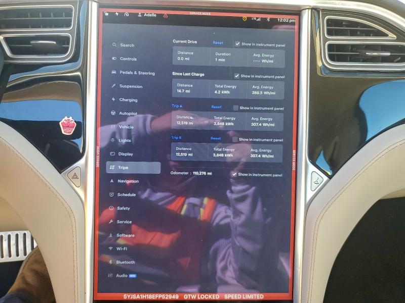 Photo 9 from auction – 2014 TESLA MODEL S with VIN 5YJSA1H18EFP52949