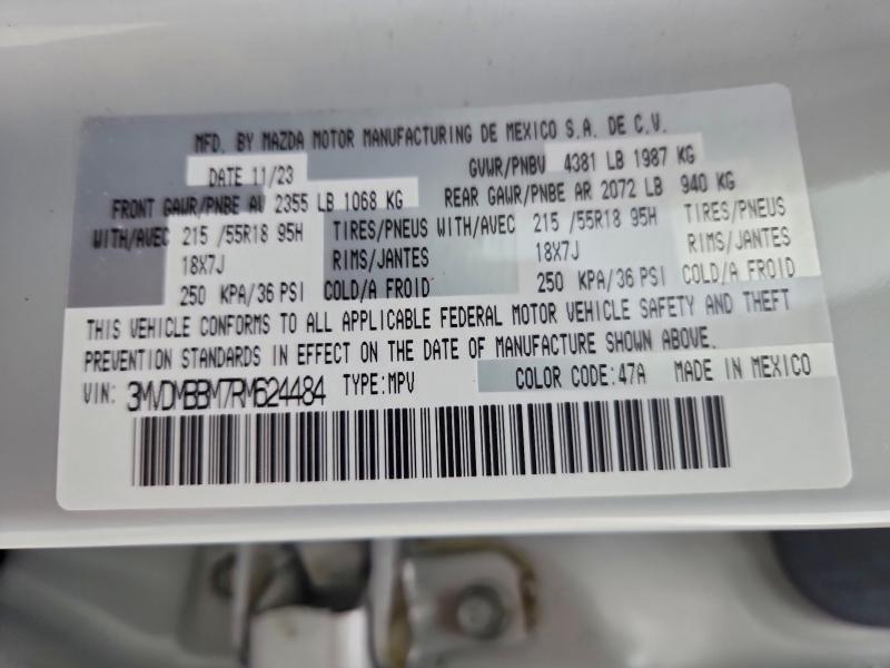 Photo 14 from auction – 2024 MAZDA CX-30 SELE with VIN 3MVDMBBM7RM624484