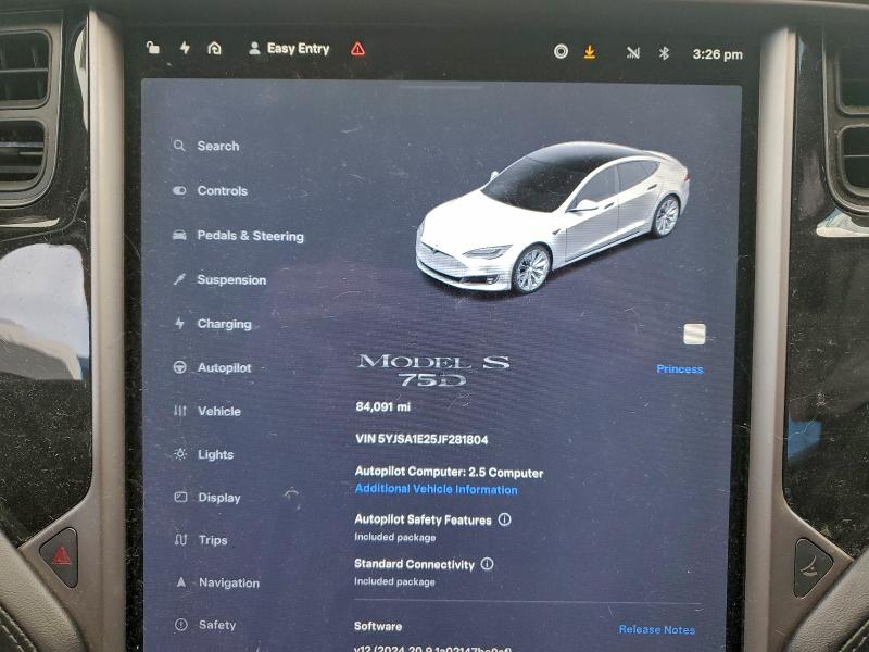Photo 9 from auction – 2018 TESLA MODEL S with VIN 5YJSA1E25JF281804