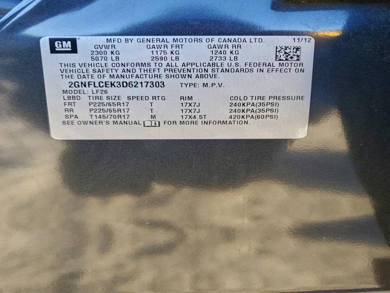 Photo 14 from auction – 2013 CHEVROLET EQUINOX LS with VIN 2GNFLCEK3D6217303