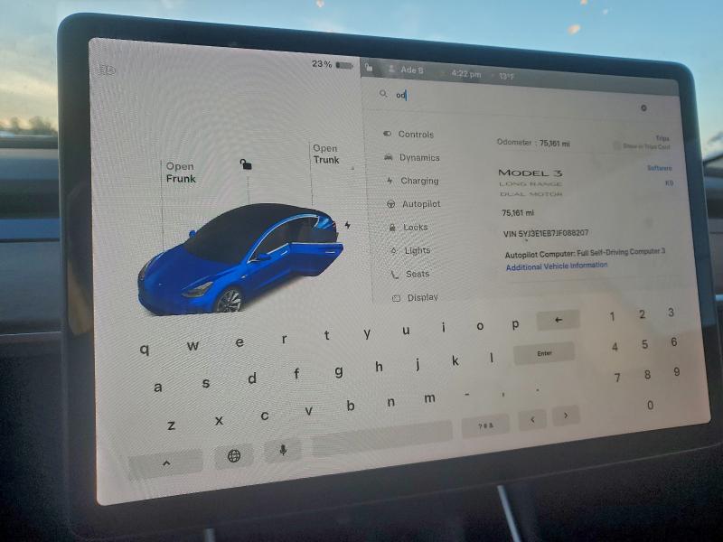 Photo 9 from auction – 2018 TESLA MODEL 3 with VIN 5YJ3E1EB7JF088207