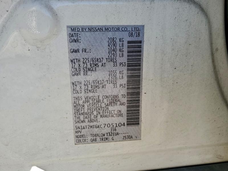 Photo 14 from auction – 2019 NISSAN ROGUE with VIN 5N1AT2MT6KC705104