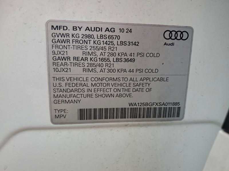 Photo 14 from auction – 2025 AUDI SQ6 E-TRON with VIN WA125BGFXSA011885