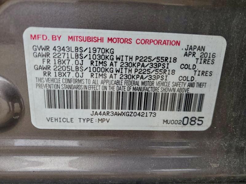 Photo 14 from auction – 2016 MITSUBISHI OUTLANDER with VIN JA4AR3AWXGZ042173