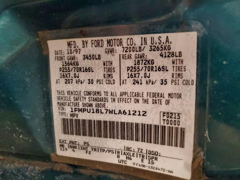 Photo 14 from auction – 1998 FORD EXPEDITION with VIN 1FMPU18L7WLA61212